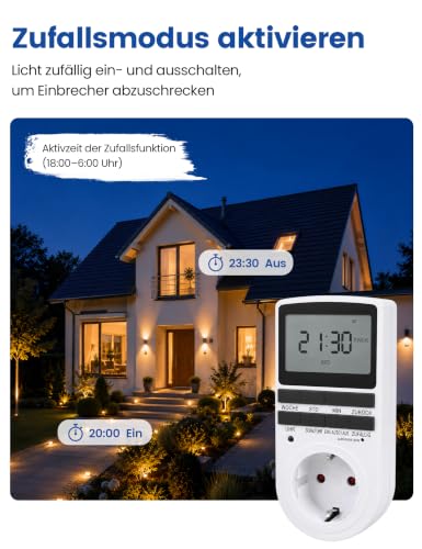 Nach Maß Deutsche Ausführung Zeitschaltuhr Digital - 4 PCS | Digitale Elektrische Zeitschaltuhr Steckdose mit Deutsche System und Tasten… – Ansicht 5