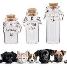 Personalized Pet Memorial Bottle for Pet Hair,Keepsake for Dog Hair with Heart Shape Custom Pet Name Glass,Pet Fur Memorial Fur,Pet Loss Memory