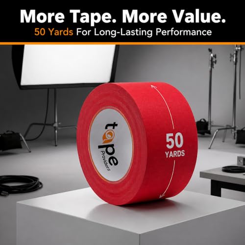 Image of WOD Professional Grade Black Gaffer Tape - Made in USA - 1 in. x 50 yds. (48-Rolls) No Sticky Residue, Cables, Non Reflective, Hand Tearable, Gaff Cloth Trade Shows, Concerts