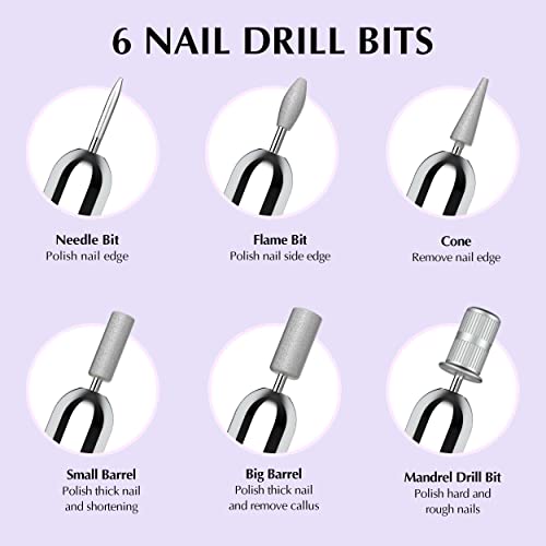 Electric Nail File, Nail Drills For Acrylic Nails Professional Gel Nail Kit Portable Efile Nail Drill With Led Display, Nail Drill Machine Manicure Pedicure Tool Nail Kit For Beginners Pink #TOP5