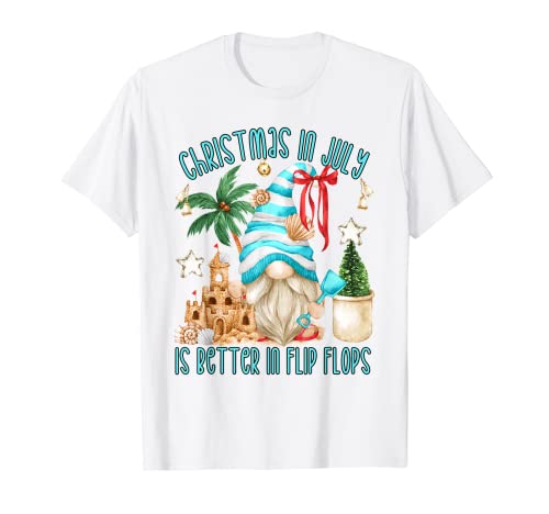 Funny Christmas In Juli Is Better In Flip Flops Strandwichtel T-Shirt