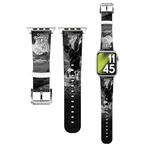 Idée cadeau gothique bracelet cuir de Poe Alchemy Gothic pour montre Apple Watch