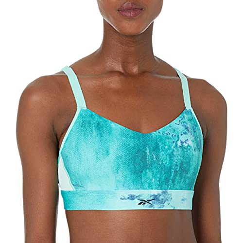 Reebok Women's Standard Skinny Strap Lux Sports Bra, Medium Support, Pixel Mint, Small #TOP13