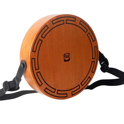ROYHH Cajon Wooden Drum 2-Tone Flat Hand Drum Percussion Instrument with Adjustable Strap and Storage Bags Portable Octagonal Drum for Beginners
