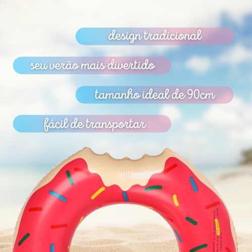 Boia Donuts Inflável 90cm Rosquinha Mordido Piscina Diversão Praia Original Premium