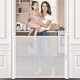 Non-Retractable Baby Gates Adjustable Mesh Baby Gate Auto-Lock Stair Gates for Kids or Pets 34" Tall