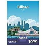 Rompecabezas para Adultos De 1000 Piezas Travel to Bilbao Rompecabezas para Adultos Juegos Familiares Regalo De Cumpleaños Regalo De Cumpleaños, Regalos, 38x26cm/1000pcs