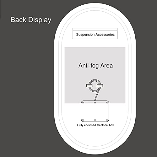 Oval LED Backlit Bathroom Mirror, Dimmable 3 Color Temperature Smart Mirror LED Light Makeup Mirror with Anti-Fog (Color : LED, Size : 50x80cm/20x32in)
