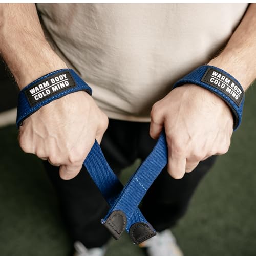 Image of WARM BODY COLD MIND V2 Lifting Wrist Straps for Weightlifting - Hand Straps for Powerlifting, Weight Lifting, Bodybuilding Functional /Cross Training, Deadlift Gym Bar, Cotton