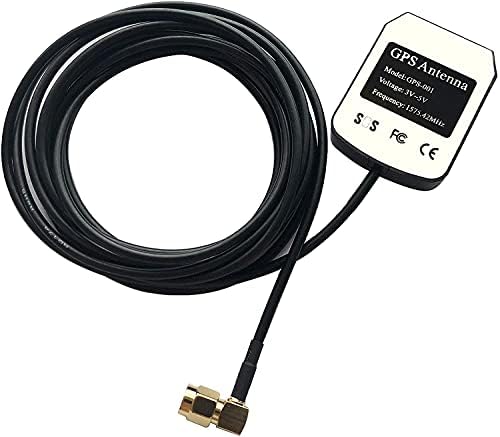 GPS Antenna SMA Male Plug Active Antenna Aerial Connector Cable 3 Meters for Dash DVD Head Unit Stereos - Right Angle Plug