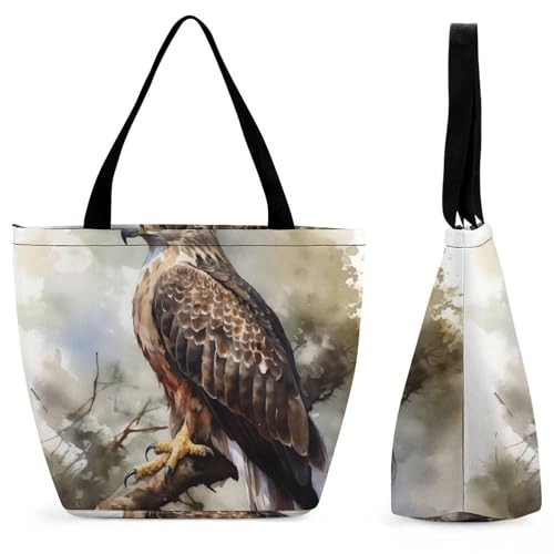 Sac de courses à bandoulière Hawk, une idée cadeau d'amitié unique et blanche