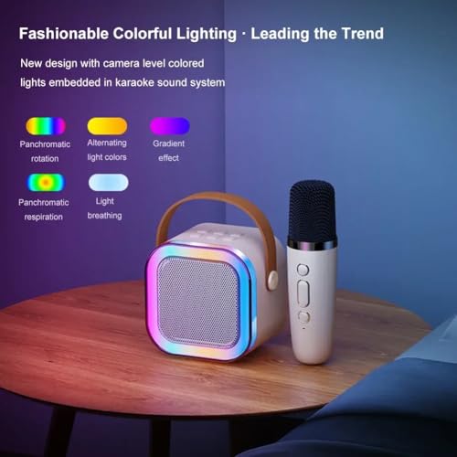 Image of TechPride Wireless Bluetooth Karaoke Microphone with Speaker | Rechargeable Portable Mic with LED Lights for Singing | Fun Musical Toy & Birthday Gift for Kids, Boys, Girls and Adults