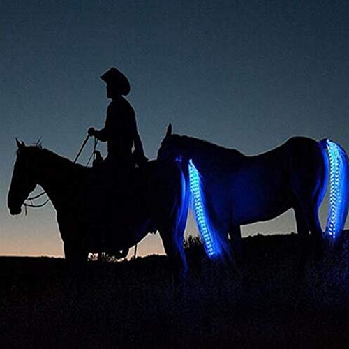 Queue de cheval à LED 100cm rechargeable USB lumineuse pour équitation nocturne - 3