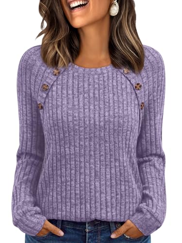 Image of LILLUSORY Womens Tops Long Sleeve Shirts Fall Lightweight Sweaters