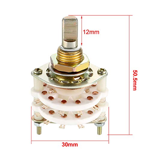 Sélecteur rotatif 4P5T double pont avec bouton de commande