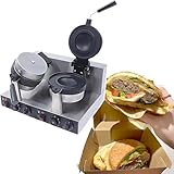 Burger-Maker, Hamburger-Maschine, Einzel-/Doppel-Party-Sandwichpresse, elektrischer Hamburger-Maker, Brotbackmaschine, Temperatur- und 5-Minuten-Timer-Steuerung, Antihaft-Platten, Einzeln