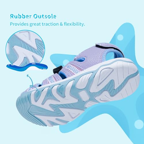 Image of DREAM PAIRS Boys Girls Summer Outdoor Athletic Sport Sandals Walking Water Hiking Hook and Loop Adjustable Multicolor for Toddler /Little /Big Kids