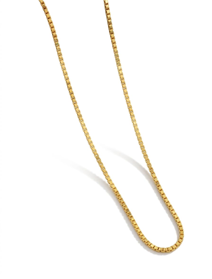 Premium Gold-Plated Classic Box Chain for Men & Women | Elegant Daily Wear Neckpiece-image-21