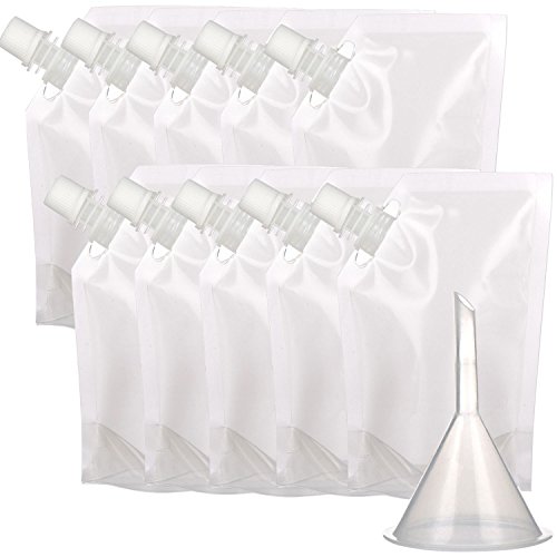 Shappy 10 Pieces Drinks Flasks Pouch Reusable Drinking Flasks Concealable Plastic Flasks With Funnel (220 Ml) #TOP13