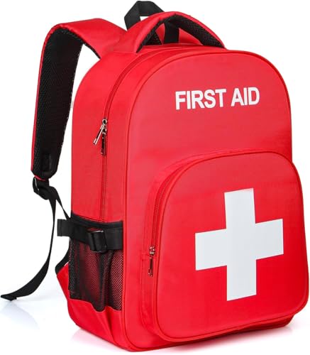 E-HORDE Empty First Aid Backpack Emergency Medical Backpack with Multi-Pocket Water-proof First Aid Bag Emergency Medical Bag Nice for Outdoor Hiking Travel Field Trips Camping