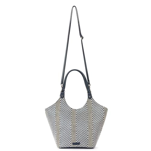 Sakroots Roma Small Shopper in Woven Textile, Double Shoulder Straps, Navy Spirit Desert Woven