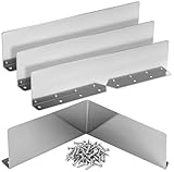 4 Pcs Roofing Gutter Guard, Gutter Valley Splash Guard with Screws, Foldable Rainwater Rain Gutter Diverter for House Residential Flat Shingle Roofs Corner
