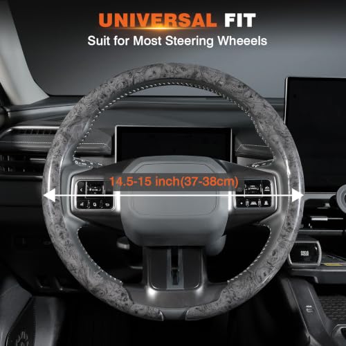 Image of Cartist Upgrade Steering Wheel Cover Universal for Car, PC Strength and PVC Leather for Steering Wheel Protector, Breathable Non-Slip Enhance Driving Experience, Open-Type Easy to Install - (Black)