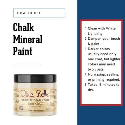 Dixie Belle Paint Company Chalk Finish Furniture Paint | Drop Cloth (16Oz) | Matte Linen White Chic Chalk Mineral Paint | Diy Furniture Paint | Made In The Usa #TOP2