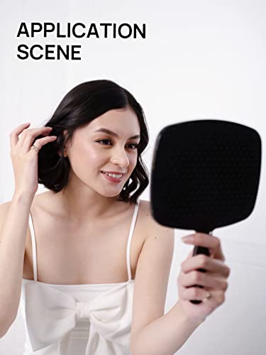 Omiro Hand Mirror, Black Handheld Mirror With Handle, 6.3" W X 9.6" L #TOP4