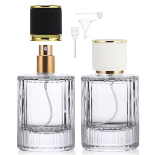Segbeauty Travel Cologne Sprayer 1.7oz, 2pcs 50ml Glass Vintage Perfume Atomizer, Empty Refillable Perfume Bottles Travel Cologne Spray Bottle Atomizer for Men Women