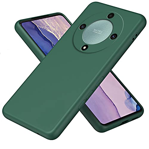 Liquido Custodia Cover per Honor Magic5 5 Lite Premium Case Antiurto con Fodera Protezione a Doppio Strato Caso - silicone verde microfibra