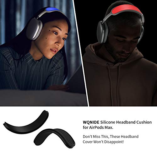 WQNIDE Headband Cover Compatible for AirPods Max, Anti-Scratc Washable Dustproof Soft Silicone Headband Cushion Protector Pad Accessories for Apple Airpods Max (Black)