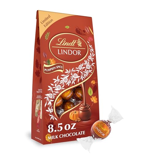 Lindt LINDOR Fall Pumpkin Spice Milk Chocolate Candy Truffles, 8.5 oz....