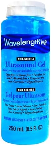 Wavelength® MP Blue Multi-Purpose Ultrasound Gel. Transmission Gel. 250ml Bottle x 1. Made in Canada. (1 unit).