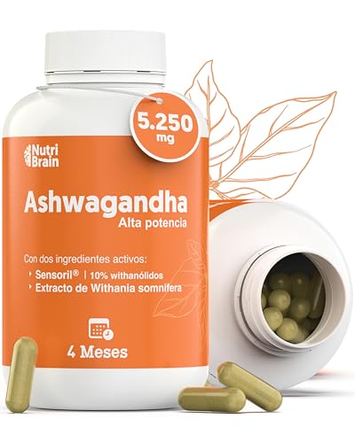 Ashwagandha Alta Potencia: Adaptógeno y Nootrópico con Sensoril® (10% Withanolidos) | Sueño Profundo, Bienestar General, Energía, Concentración | 4 Meses | 2x Más Concentrado que el KSM-66