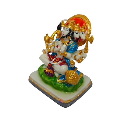 Image of Hanuman murti - Hanuman Idol for Home Decor & Office - Panchmukhi Hanuman - (13 x 11 x 9 cm) (Multicolor)