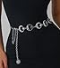 Longita Silver Chain Belt for Women Fashion Plus Size Moon Waist Chains Silver Metal Waist Belt Chain Trendy no Tarnish Adjustable Thick Belly Belts for Women Dress Party Music Festival Accessories