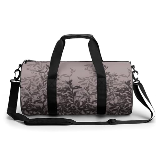 Duffel bag fleur rose et noire 45x23x23cm résistant pour la randonnée