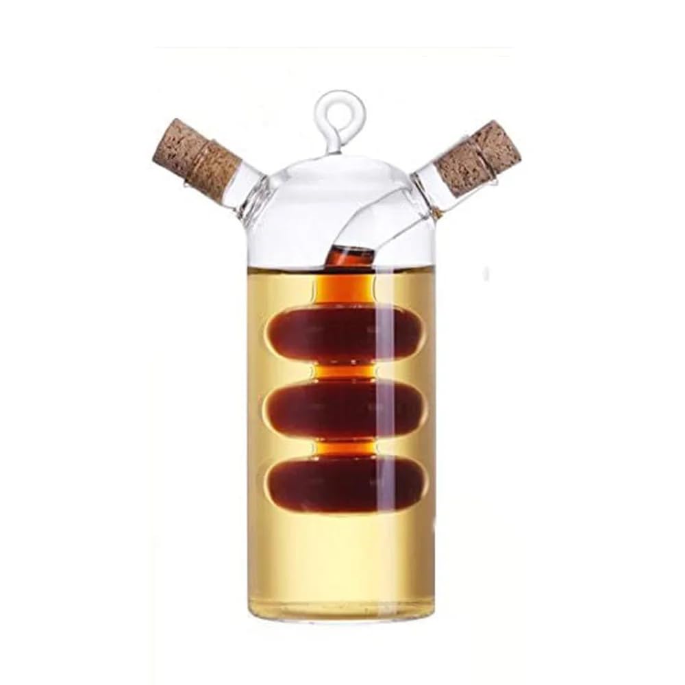 Generic 2 in 1 Glass Olive Oil and Vinegar Cruet Set