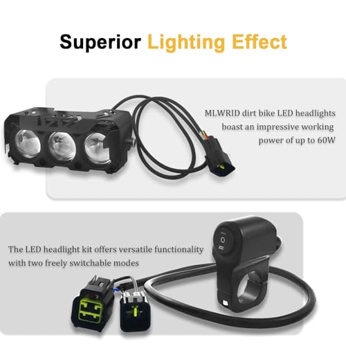 Mlwrid COMPATIBLE FOR TALARIA STING R MX4 With White High Beam And Yellow Low Beam Dual-Mode thumb #3