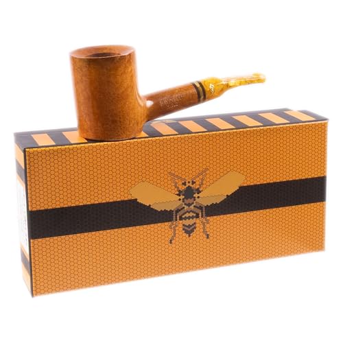 Savinelli Miele Series - Honeycomb Pattern Hand Crafted Briar Poker Sitting Wood Pipe, Made in Italy, Polished Finish, 311 KS
