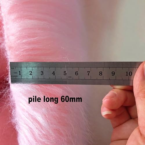 Tela de piel sintética rosa para coser abrigos y mantas de 180x50 cm 6