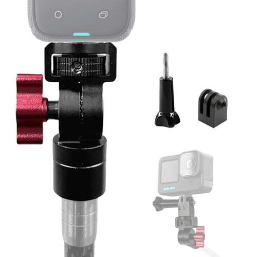 Higatful Adaptador de trípode con soporte de conexión de cámara de 1/10.2 cm-20 agujeros roscados compatible con Insta360, Go Pro Hero 13, DJI OSMO Action 5 Pro, accesorios de fotografía para cámara
