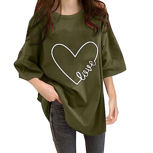 Camiseta de manga corta para mujer, manga corta, cuello en V, blusa de muselina, blusa larga para mujer, blusa larga boho de verano, vintage, lindo, estampado gráfico, camiseta de verano para mujer