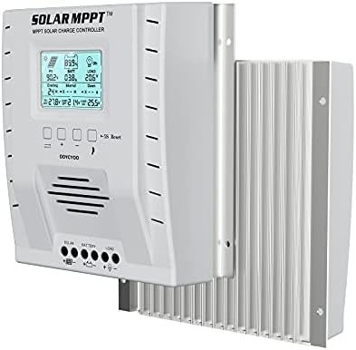MPPT Charge Controller 60 amp 12V/24V Auto, 60A Solar Panel Charge Regulator with Blacklight LCD Display Max 100V for Lead-Acid Sealed Gel AGM Flooded Lithium Battery