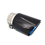 FAQ 1pcs Accessories Suitable for B.M.W E46 E60 E90 Exhaust Pipe Tail Throat Straight Edge Gloss +Blue Muffler Tail Pipe