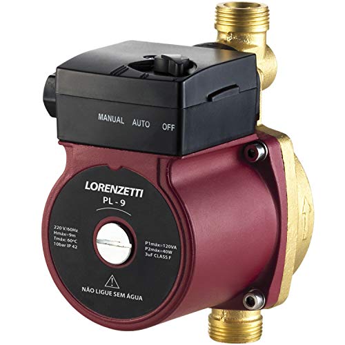 Pressurizador de Água Pl9 9 MCA 220V, Lorenzetti, Pressurizador De Água PL9 9 MCA 220V Lorenzetti 7541014, Vermelho/Preto, Pequeno