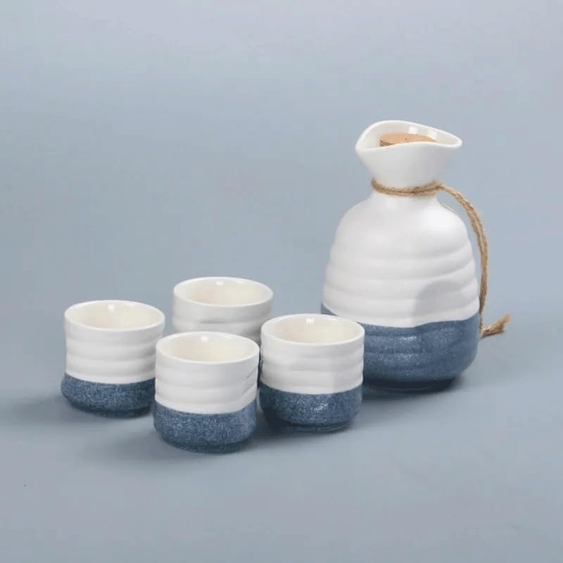 Wine Set Japan Snowflake Glaze Ceramic Sake Hip Flask Liquor Divider Container