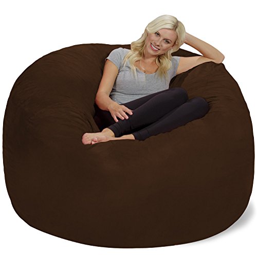 Chill Sack Bean Bag Chair Cover, 6-feet, Microsuede -Chocolate