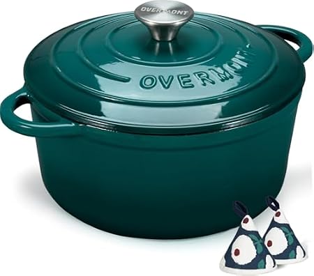 Enameled Cast Iron 5.5 Qt Dutch Oven W/ pot holders